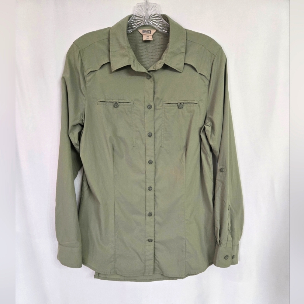 Duluth Sage Green Button Up Lightweight Activewear Fall Shirt Size XS